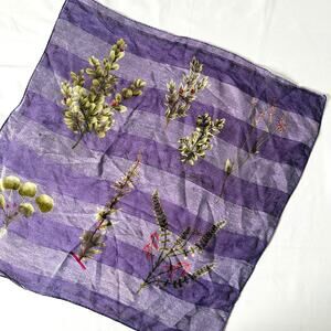 Vintage Purple Wildflowers Nature Bandana Headscarf Square Scarf